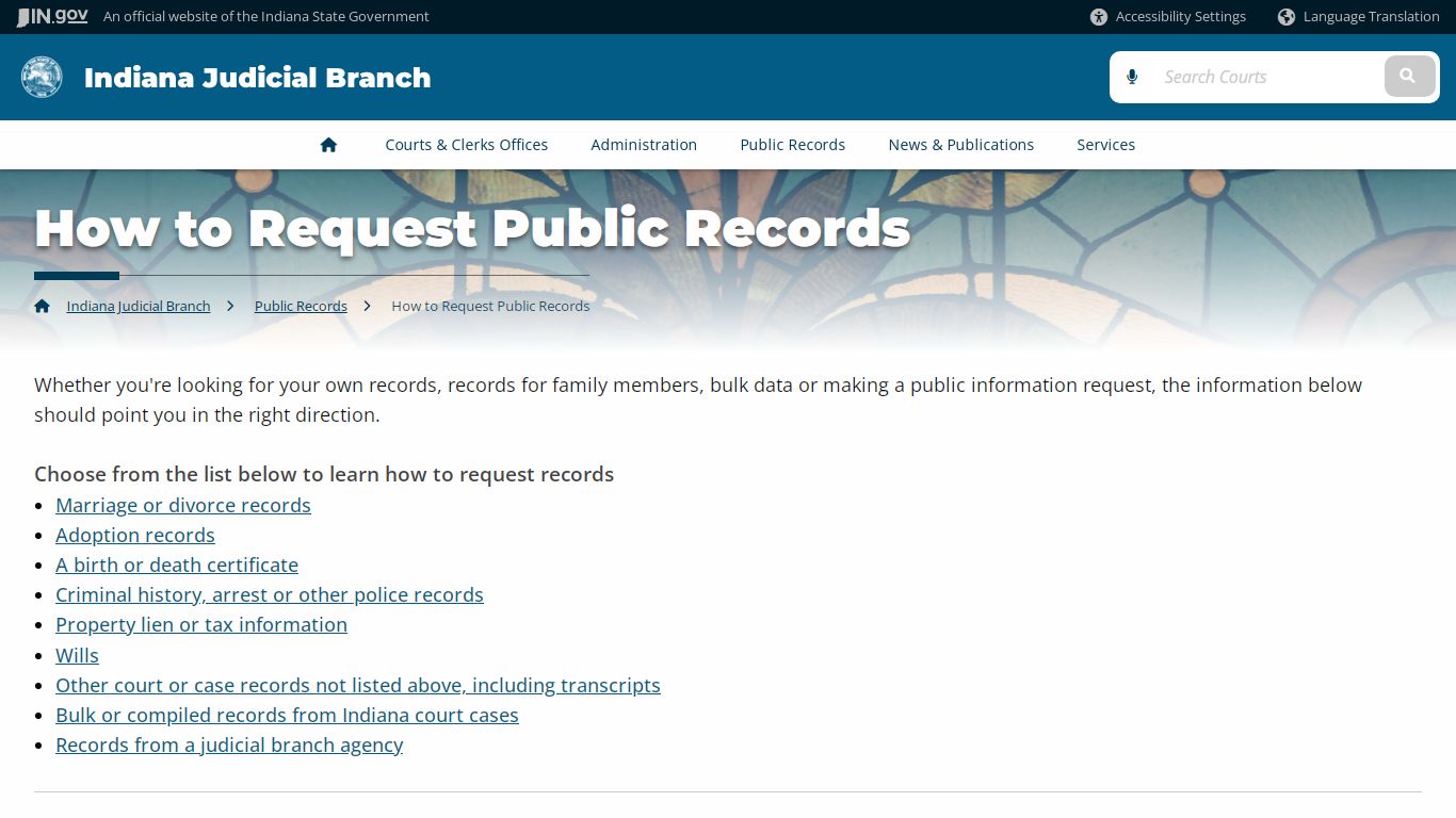 Courts: How to Request Public Records